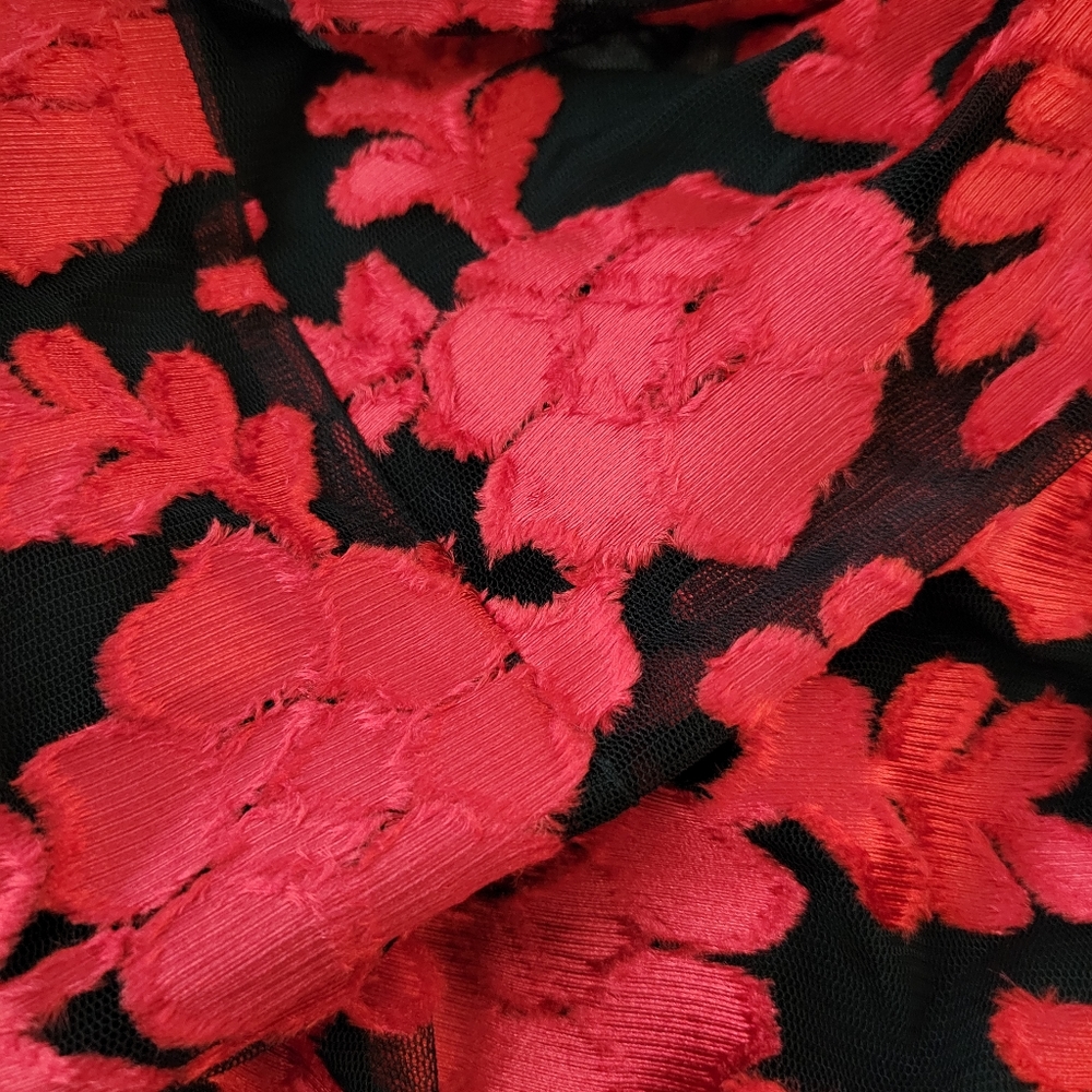 NWT! JM JOHN MEYER RED/BLACK LACE OVERLAY DRESS - Picture 10 of 16